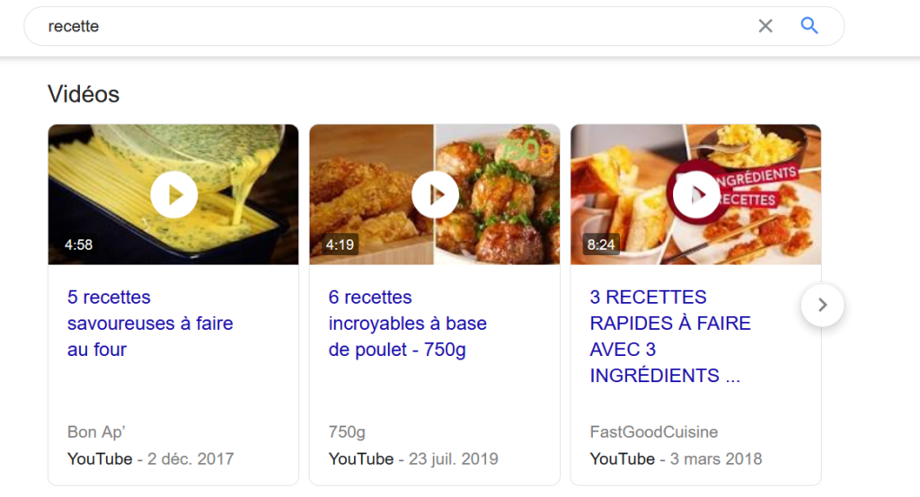 exemple Featured Snippets video