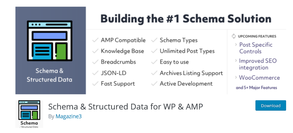 Schéma et données structurées pour WP et AMP