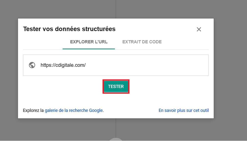 test outil données structurées